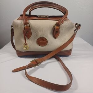 Dooney & Bourke Vintage Locking Satchel Cream British Tan Crossbody